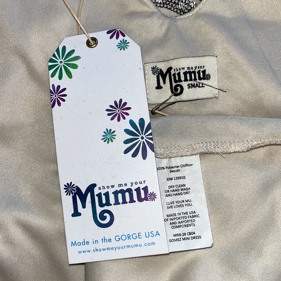 NWT Show Me Your Mumu Gomez Mini Dress ~ in Crystal Crown Blush - Picture 16 of 16